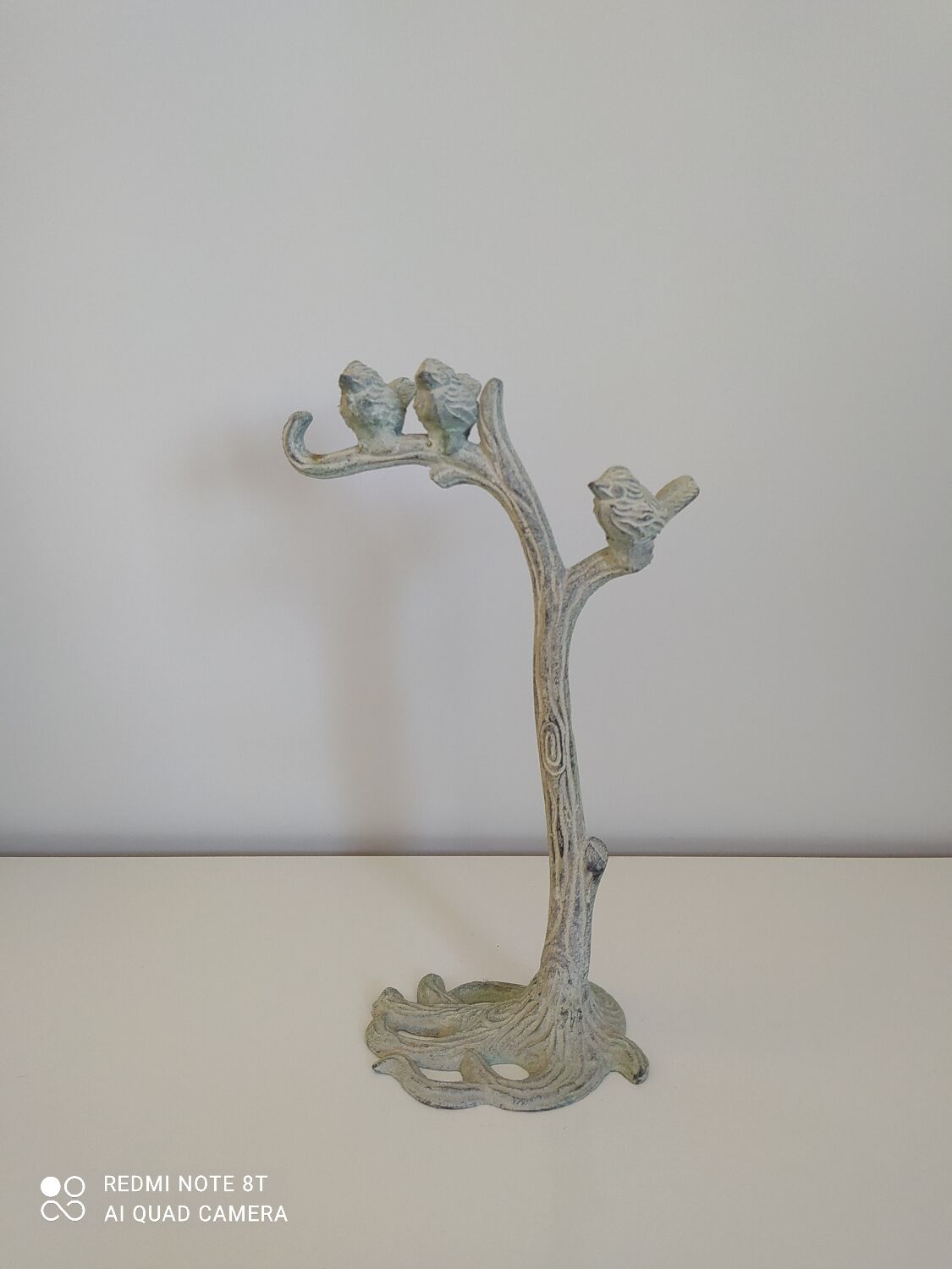 Verdigris metal jewelry stand