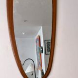 Free-form teak mirror circa 1960 - 80x35cm