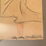 Watercolor drawing "cowgirl"