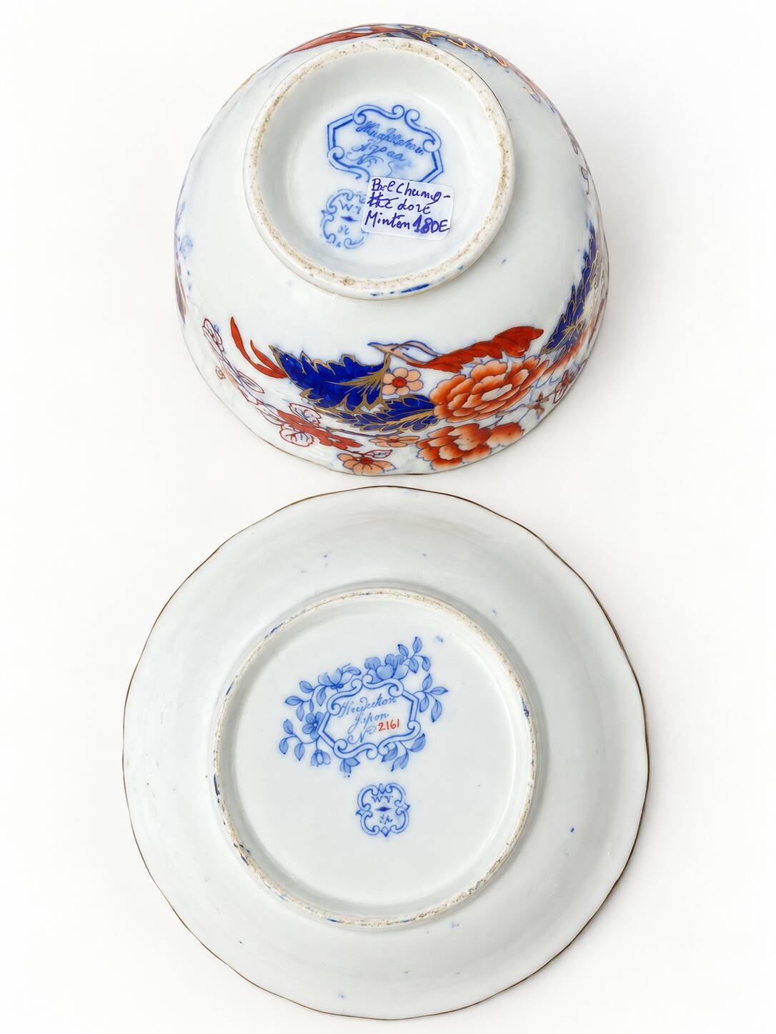 Set of antique Minton porcelain and Imari decoration – 19th century