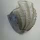 Vintage chrome and sandblasted glass shell wall lamp, France 1960