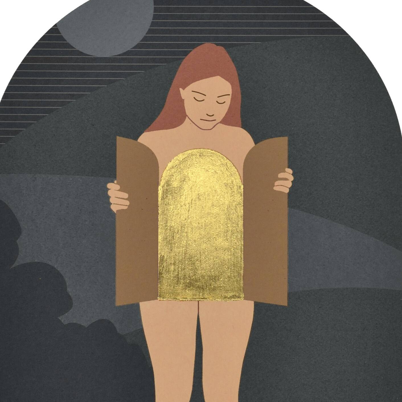 22 carat gold enhanced print, Le Trésor, 15x20 cm, signed limited edition