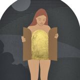 22 carat gold enhanced print, Le Trésor, 15x20 cm, signed limited edition