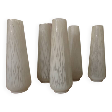 5 abats jours tulipe art déco atomique