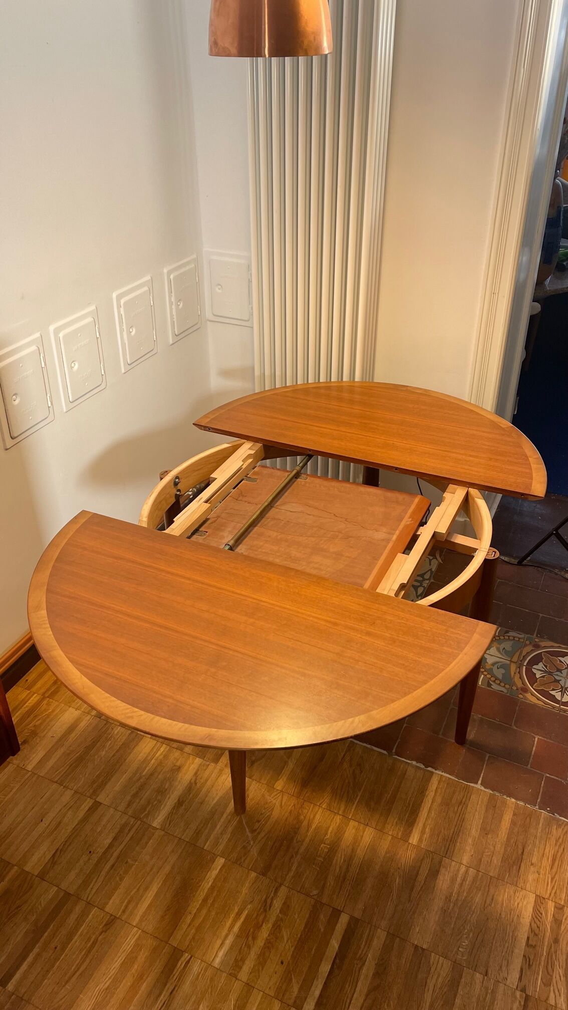 Scandinavian teak table with butterfly extension 60s