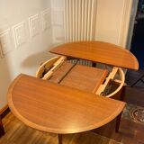 Scandinavian teak table with butterfly extension 60s
