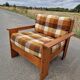Pair of brutalist pine armchairs circa 1960