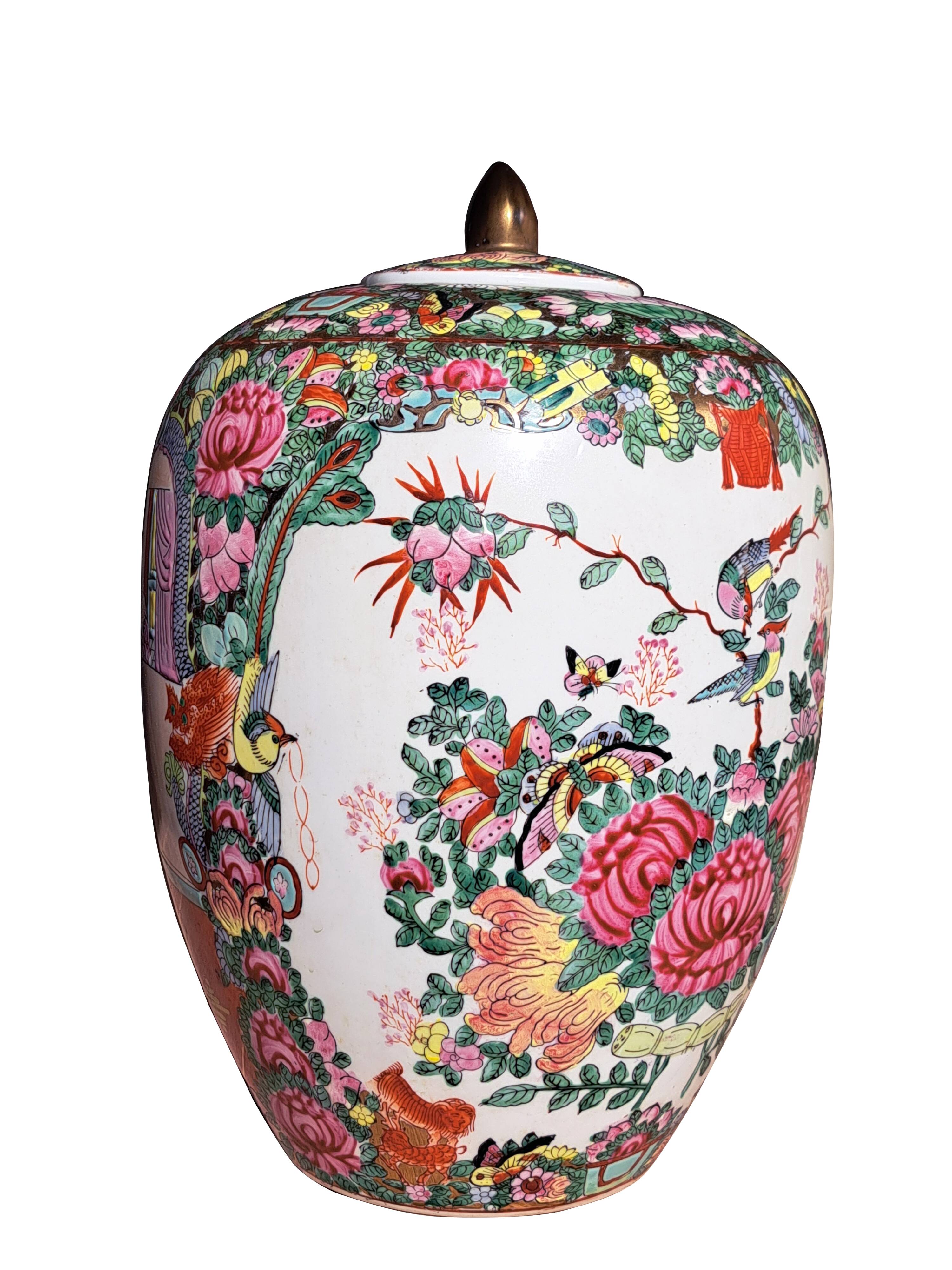 Chinese covered vase from the Qing dynasty