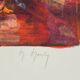 Marcel Mouly : Combat rouge, lithographie originale signée