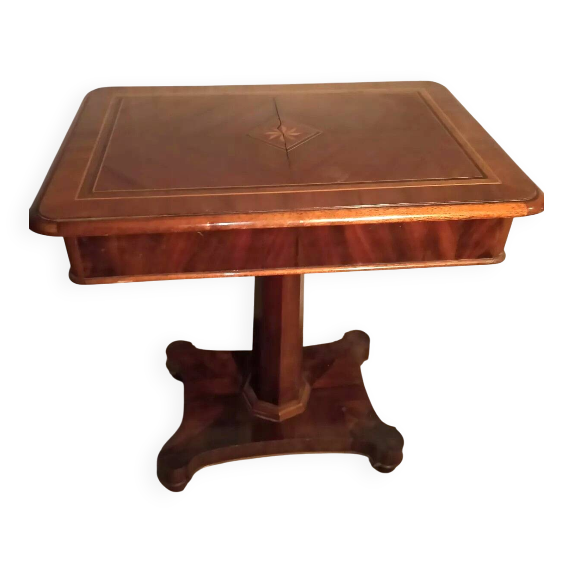 Work table desk 19th century inlaid walnut maple rosewood