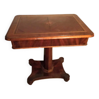 Table de travail bureau xixe siècle marqueté noyer érable palissandre