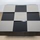 Vintage coffee table in lacquered wood and aluminium - 1970s