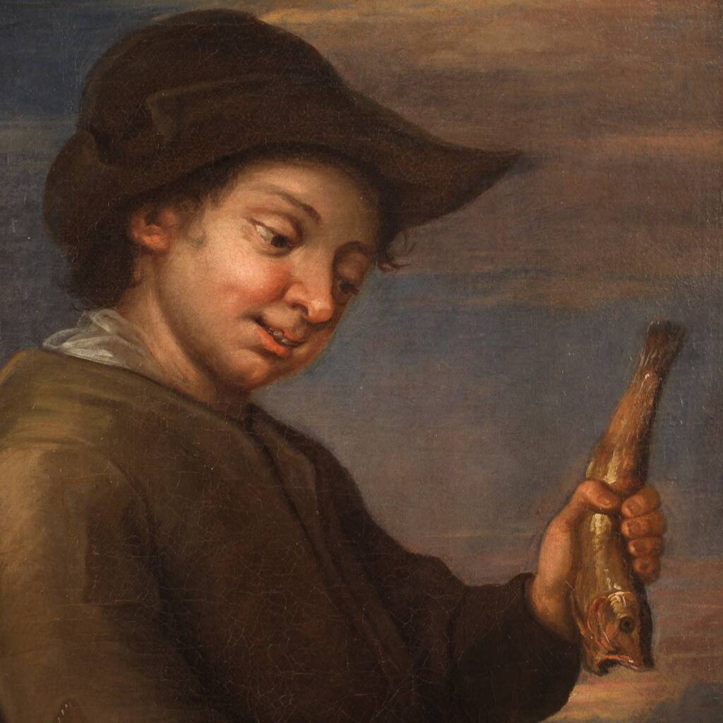Great 18th century genre scene painting