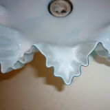 Opaline suspension draped from the 30s, blue and white