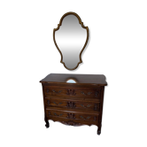 Commode en noyer style Louis XV 3 tiroirs