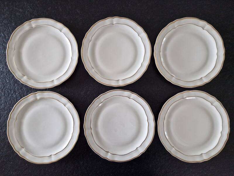 Bernardaud à Limoges - Série de 6 assiettes à dessert - Modèle Louis XV