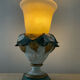 Lampe vintage en opaline et plâtre
