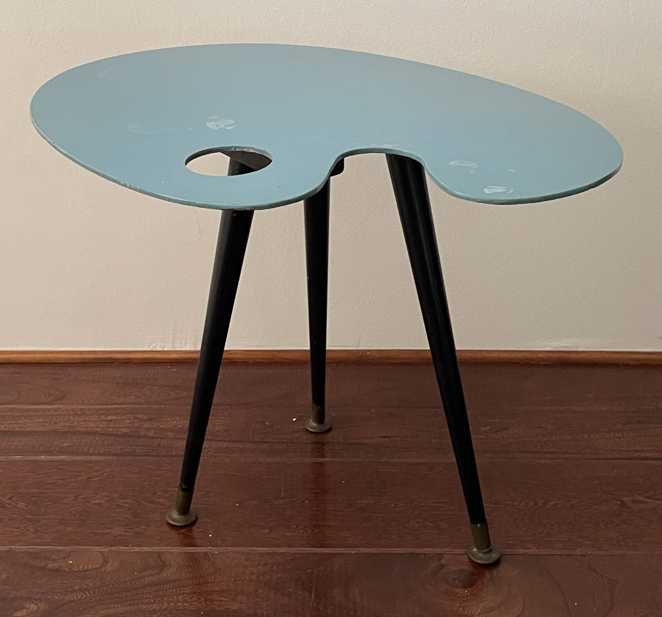 Palette-shaped side table, Lucien de Roeck, 1950s