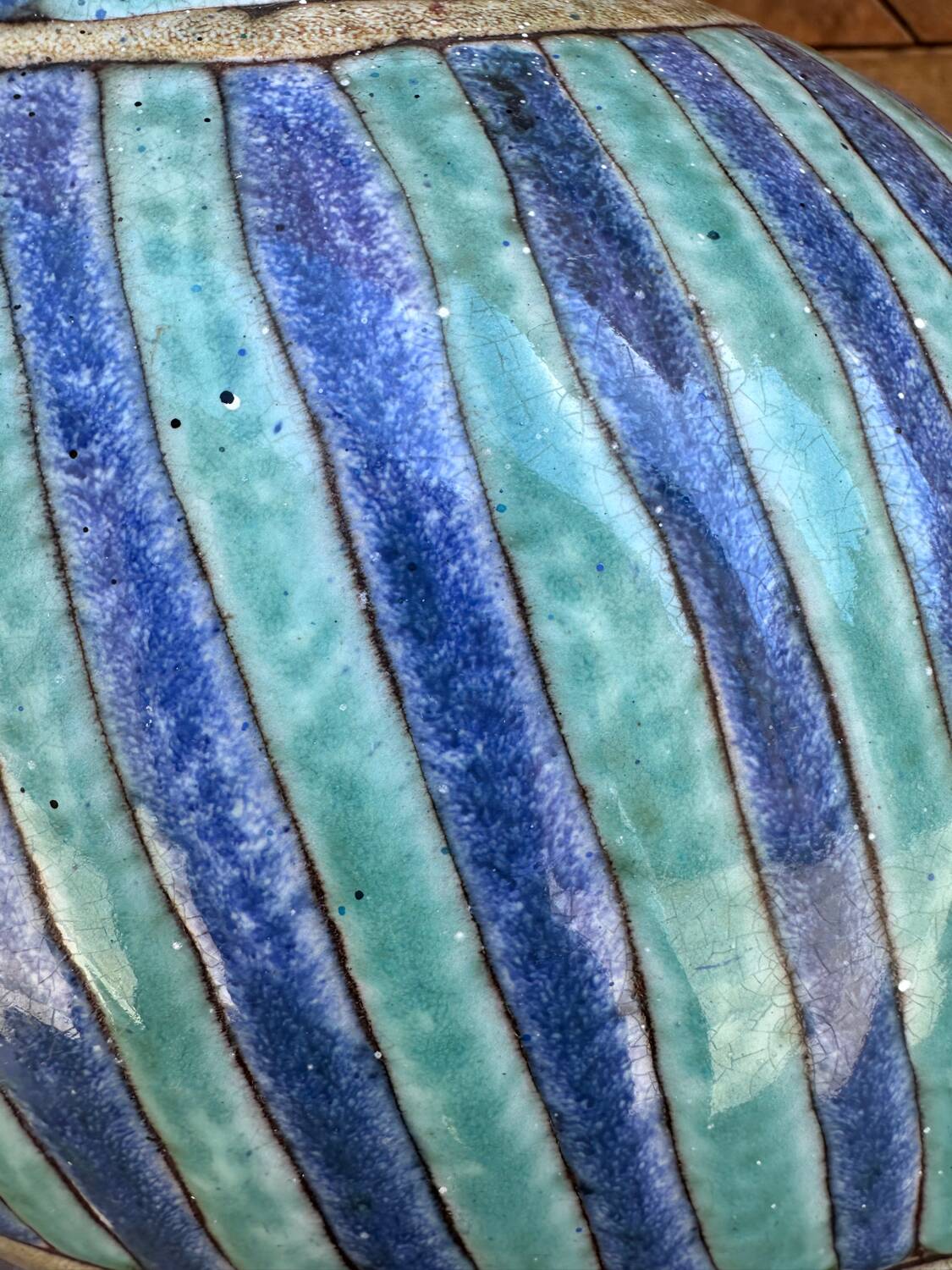 Pelican sculpture in cloisonné enamel ceramic by Émile Masson circa 1960