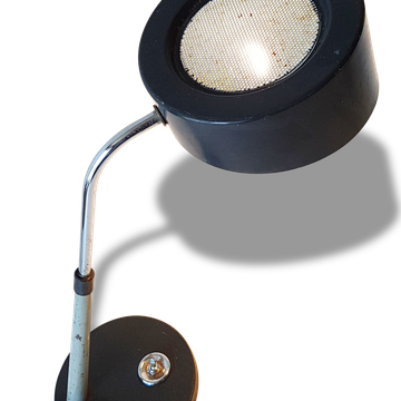Lampe de bureau gris foncé en tôle et tôle perforée 1950 1960 vintage 50's 60's