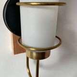 Opaline and brass wall lamp