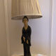 Vintage geisha sculpture lamp signed