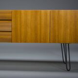 Mid-Century Wall Unit Cabinet and Sideboard in Walunt, 1970s, Set of 2