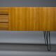 Mid-Century Wall Unit Cabinet and Sideboard in Walunt, 1970s, Set of 2