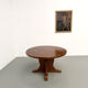 Brutalist round table in solid oak, 1960s.