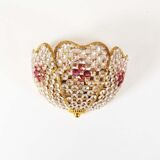 Gilt brass and crystal glass 'basket' wall light by Palwa, Germany 1960s