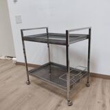 Dessert bar in chromed metal and smoked glass circa 1960