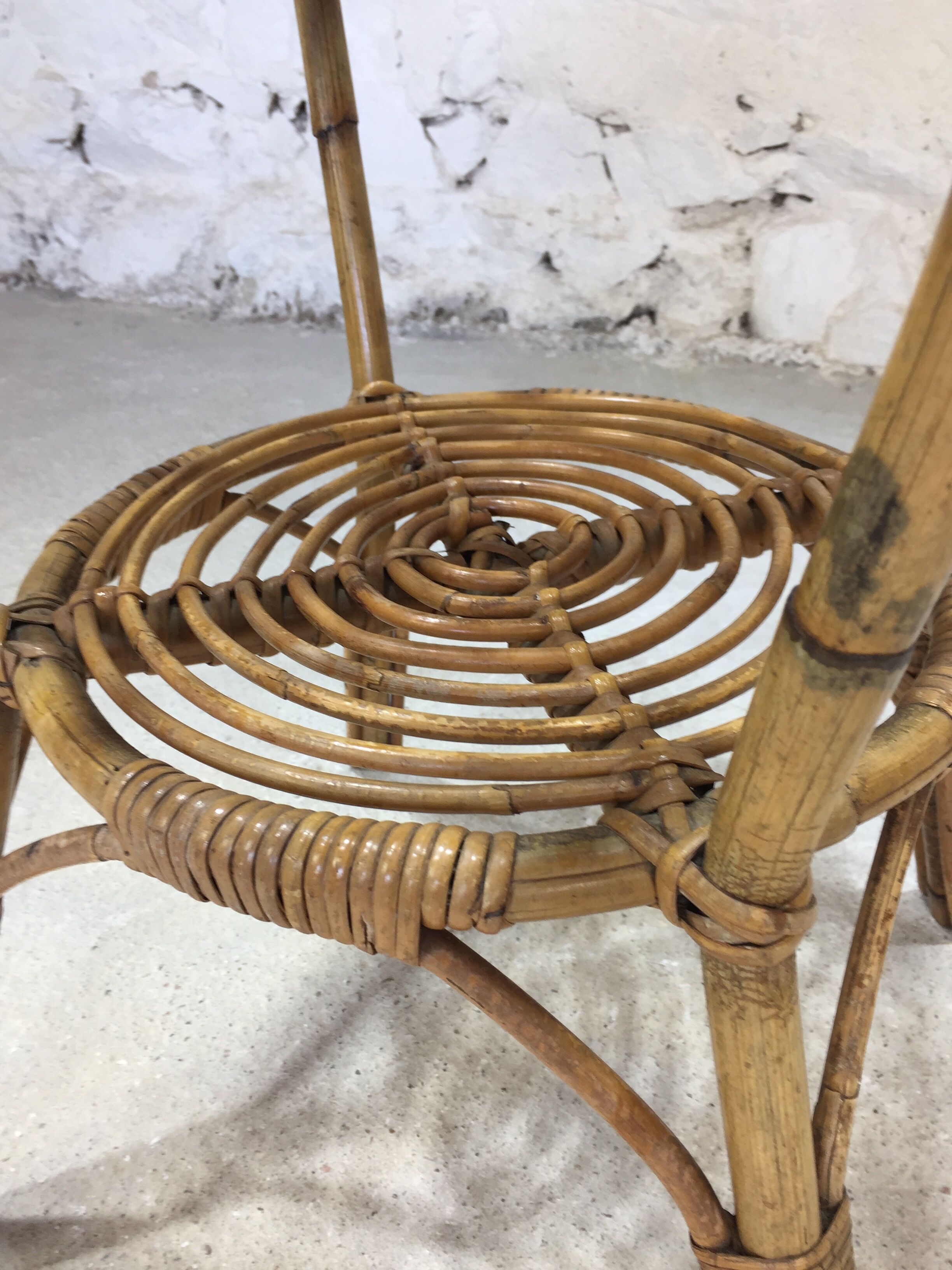 Vintage rattan coffee table