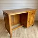 Vintage wooden desk with 1 drawer and 1 door.