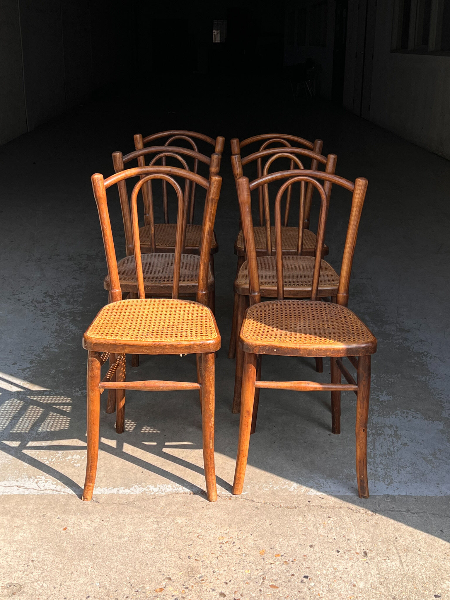 6 chairs bistro old cannage
