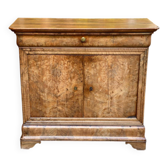 Louis Philippe style buffet in solid walnut burl from the 18th century