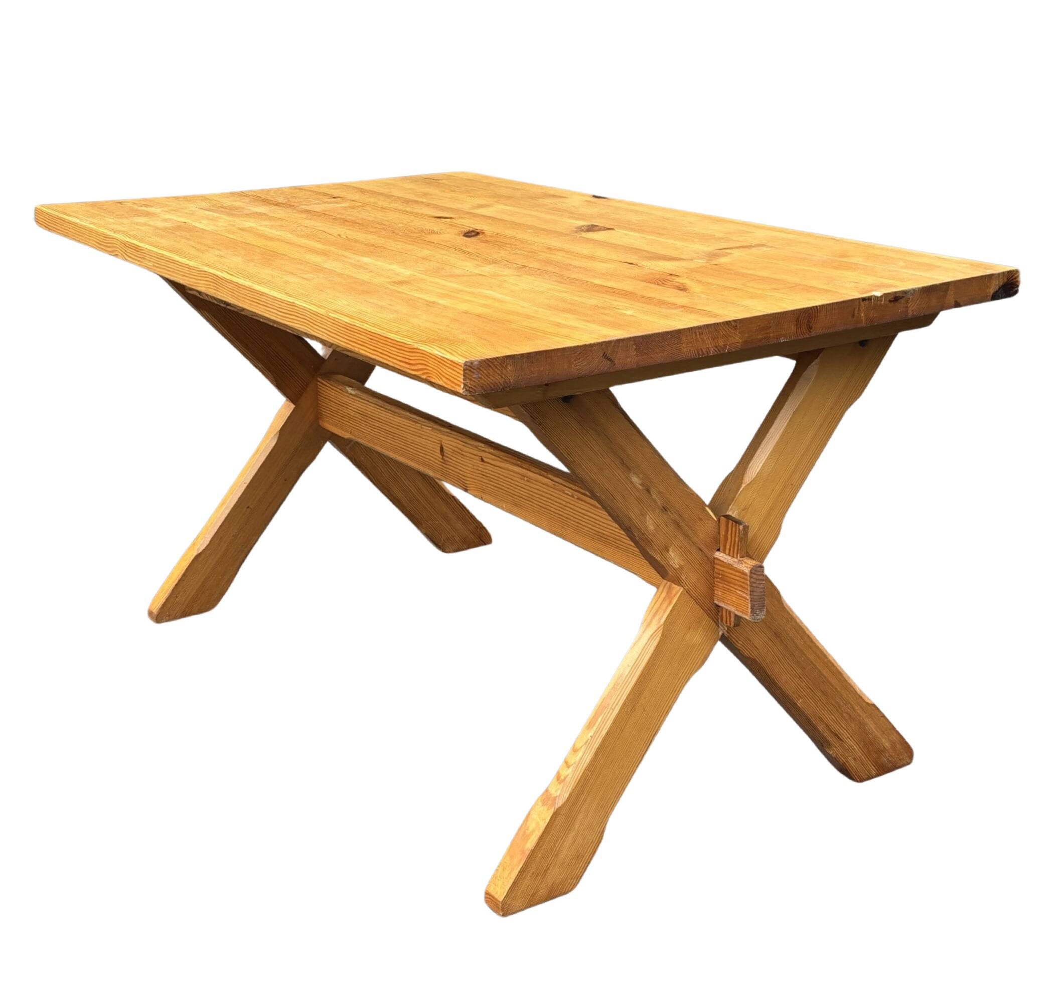 Vintage dining table pinewood 1960 minimalist dining table