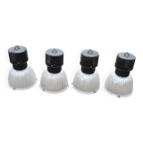 4 old metal workshop pendant lights