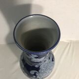 Former Alsace Betschdorf  Decoration Vintage blue stoneware Vase
