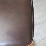 Set of 4 chairs in skaï and vintage chrome