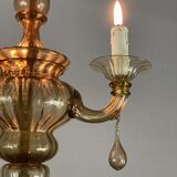 Murano glass lantern mordoré, three arms of light
