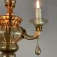 Murano glass lantern mordoré, three arms of light