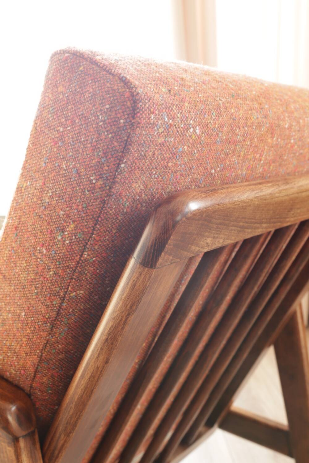 Vintage rust bronze armchair Scandinavian design 1960