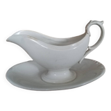 White earthenware gravy boat 19th Creil and Montereau
