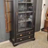 Showcase library patina black a door three drawers