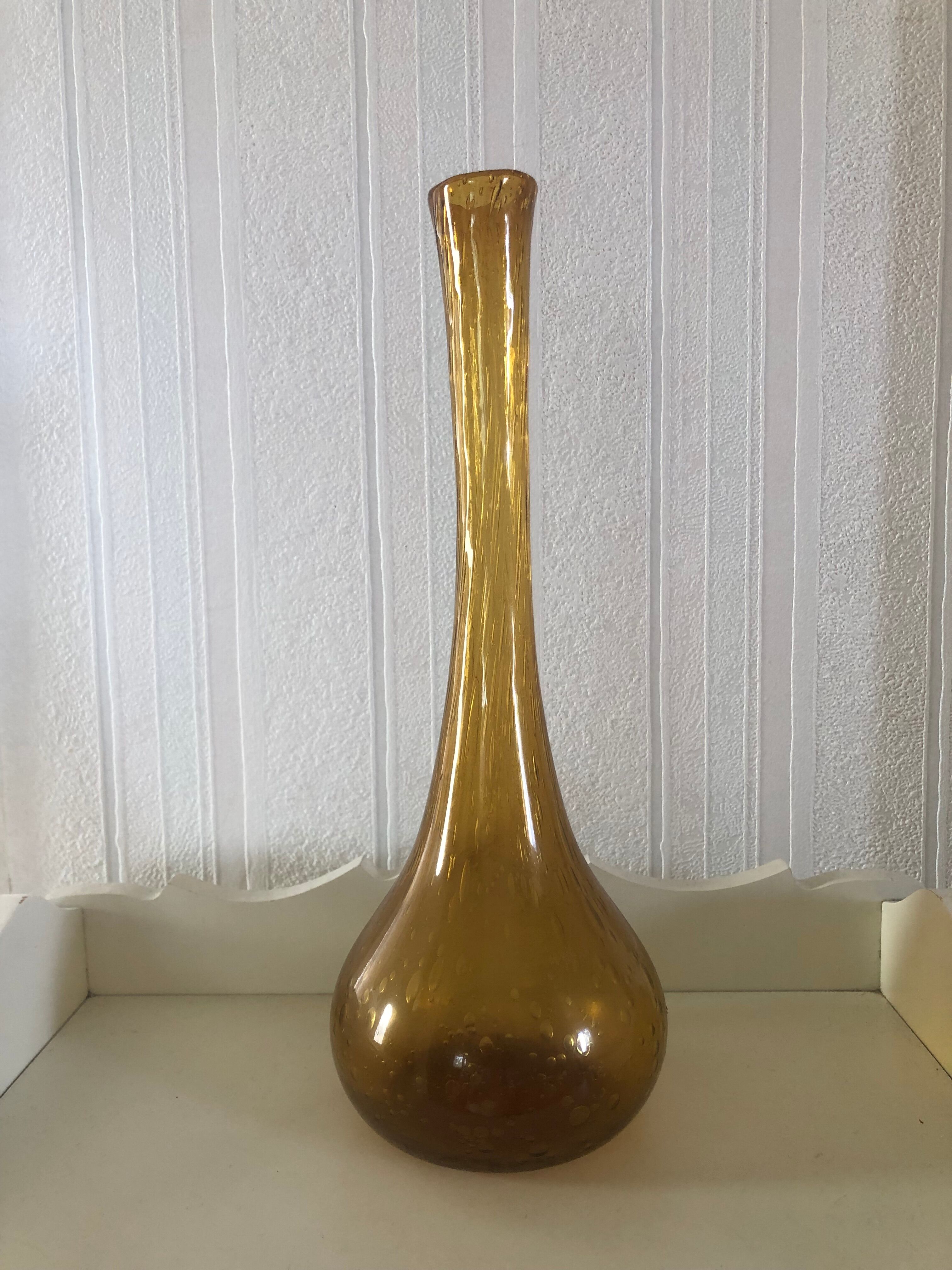 Vase soliflore en verre bullé