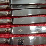 Set of 12 small knives in silver metal and stainless steel from the Ravinet d'Enfer Paris brand