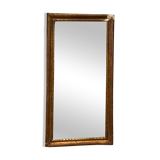 Miroir ancien en bois et stuc doré forme allongée moulure fine