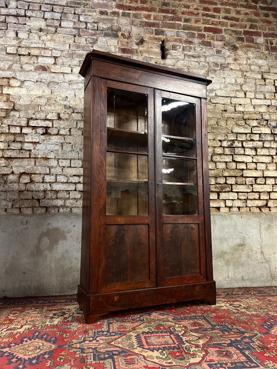 Mahogany showcase bookcase Louis Philippe XIX century