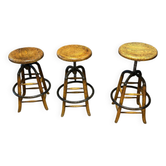 Set of 3 industrial stools