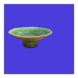 Coupe sur pied en céramique émaillée verte